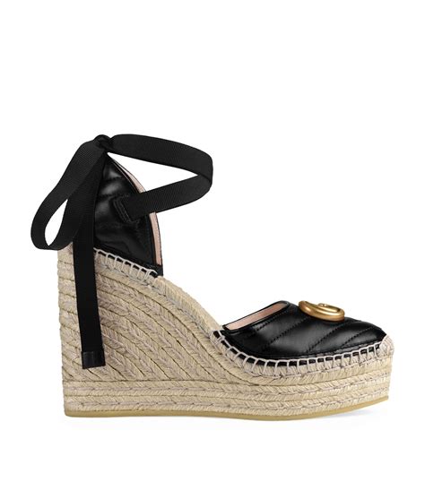 black gucci espadrille sandals|Gucci espadrilles denim.